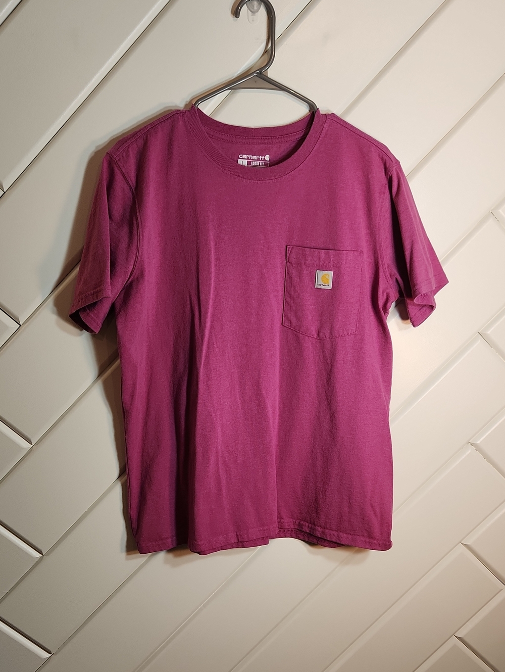 Carhartt Pocket Tee in Deep Magenta
